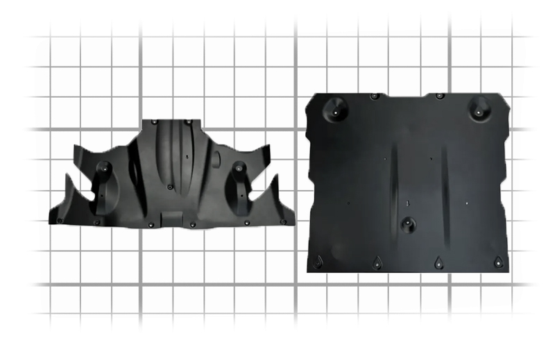 Model Y skid plate noise reduction