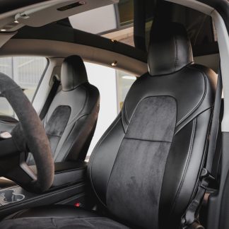 Napa Leather Seat Covers Black Suede Onyx
