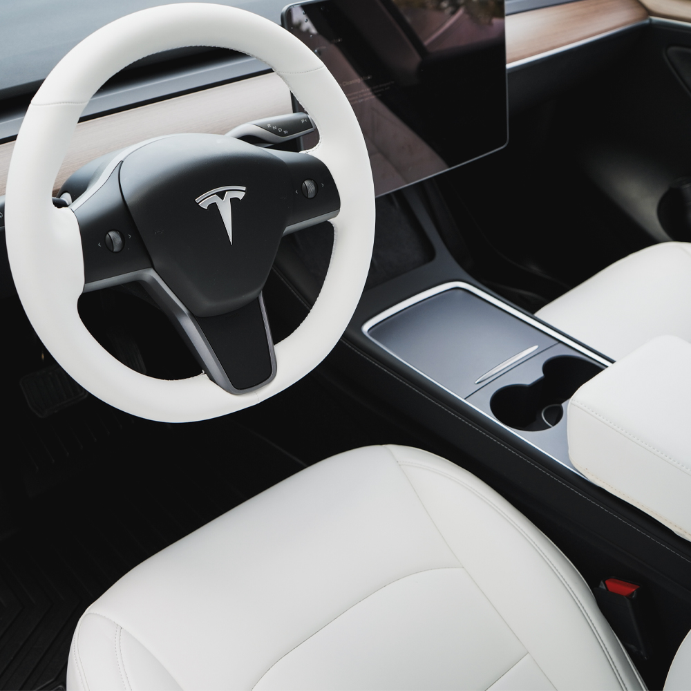 Napa leather seats Tesla interior tan