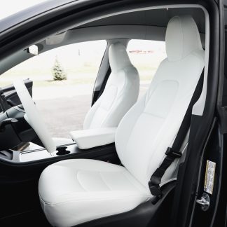 Nappa Leather Seats Covers for Model Y - Dove white