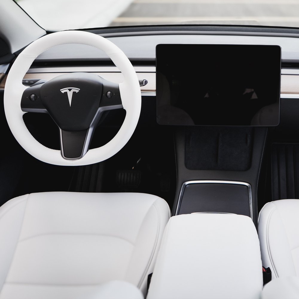 Nappa Leather Seats Covers for Model Y - Dove white