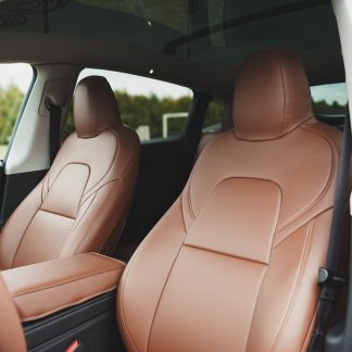Nappa Leather Seats Covers for Model Y - Saddle Tan
