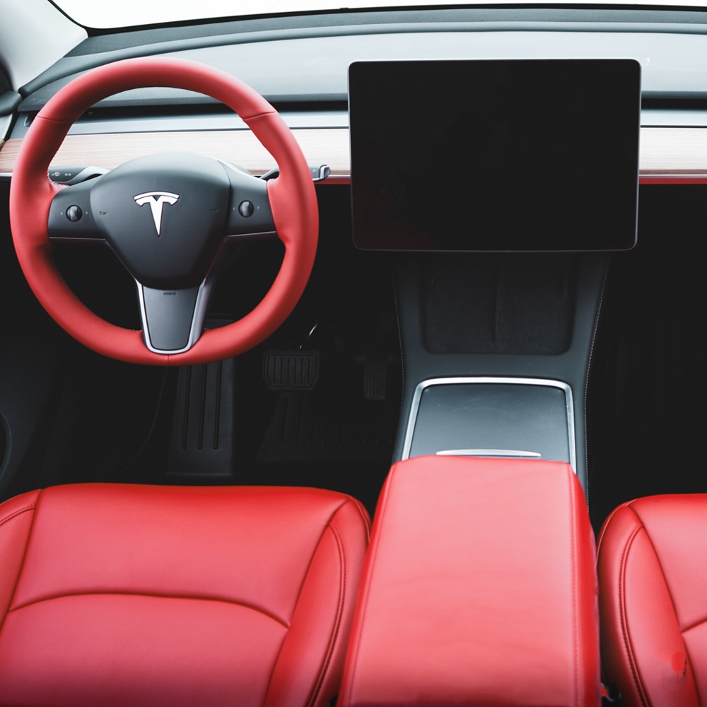 Nappa Leather Seats Covers for Model Y - Rolls Royce Red